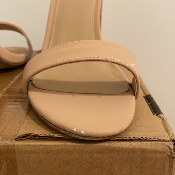 Charlotte Russe Tan Chunky Heels with Buckle Strap - Picture 5 of 5